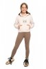 Girls winter long leggings for children Amelia beige